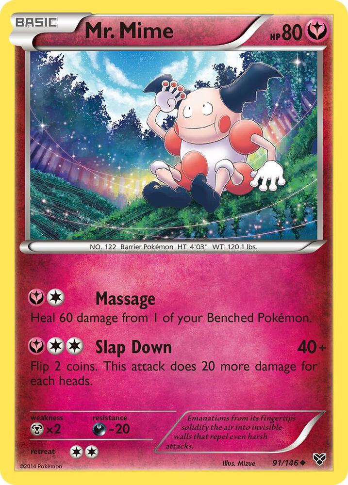 Mr. Mime 91/146 card from XY Base Set