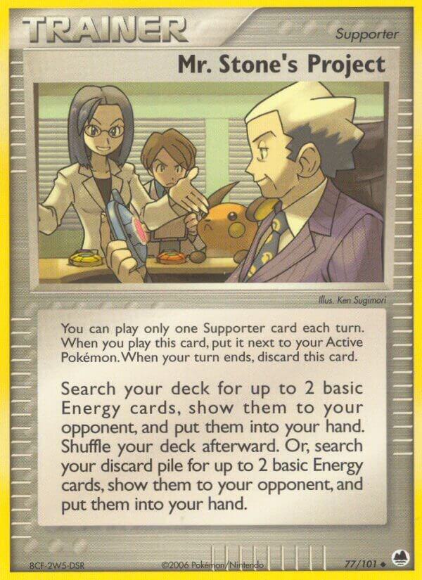 Mr. Stone's Project 77/101 card from Dragon Frontiers