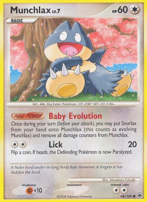 Munchlax 68/100 card from Majestic Dawn
