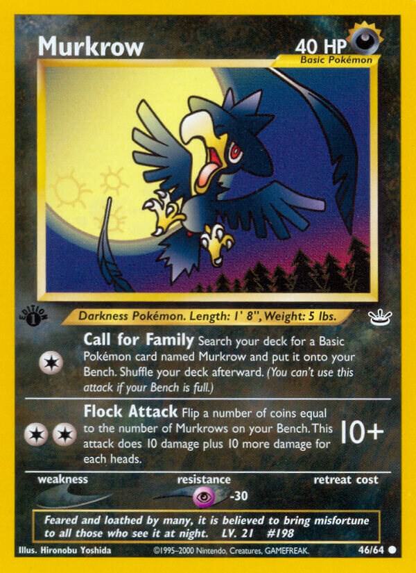 Murkrow 46/64 card from Neo Revelation