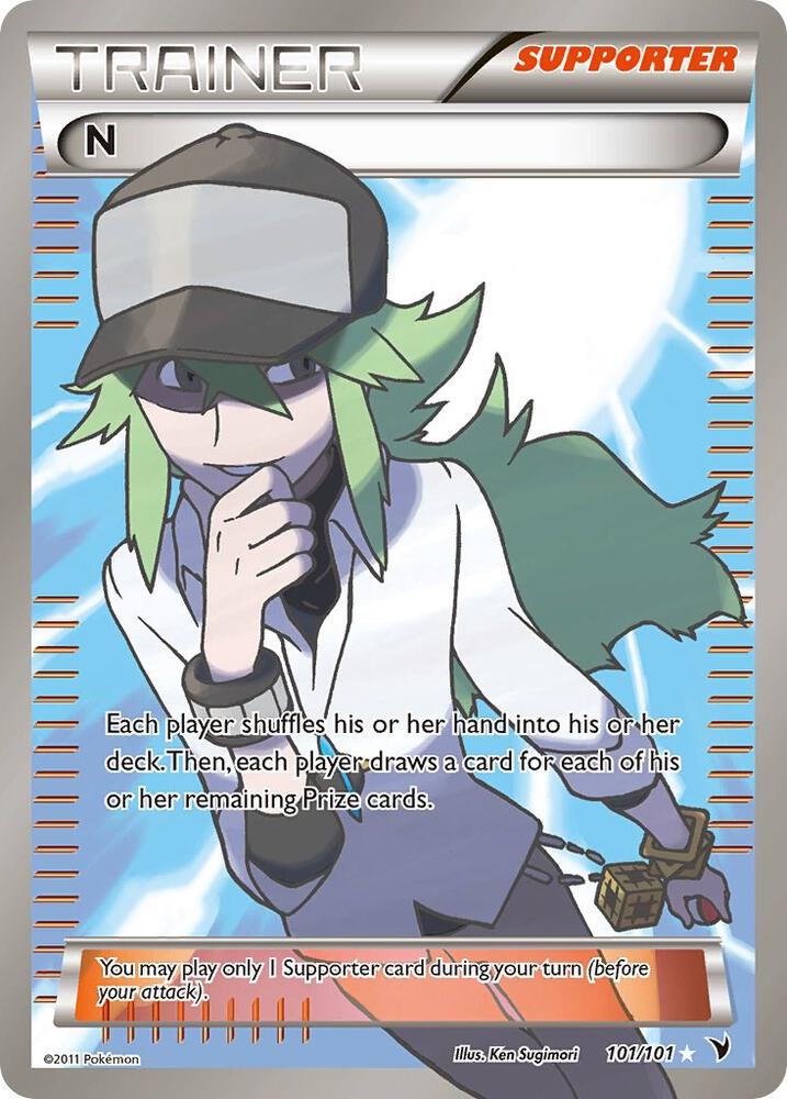 N (Supporter) (Full Art) 101/101 card from Noble Victories
