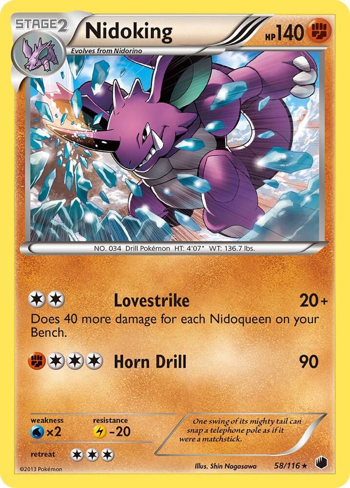 Nidoking 58/116 card from Plasma Freeze