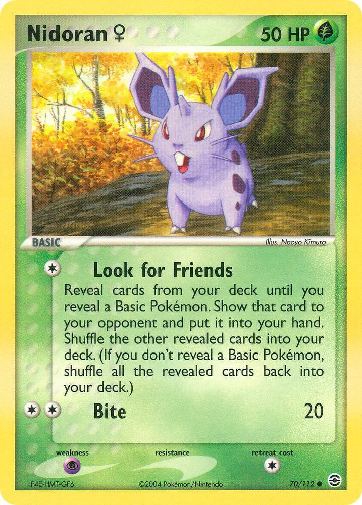 Nidoran F 70/112 card from FireRed & LeafGreen