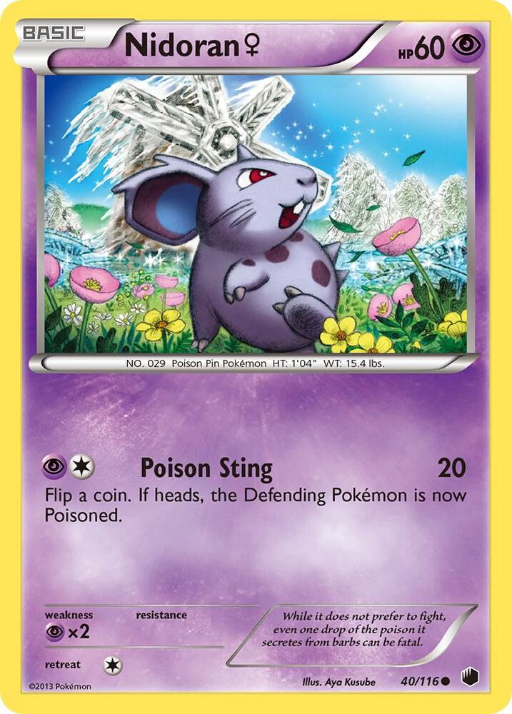 Nidoran F 40/116 card from Plasma Freeze