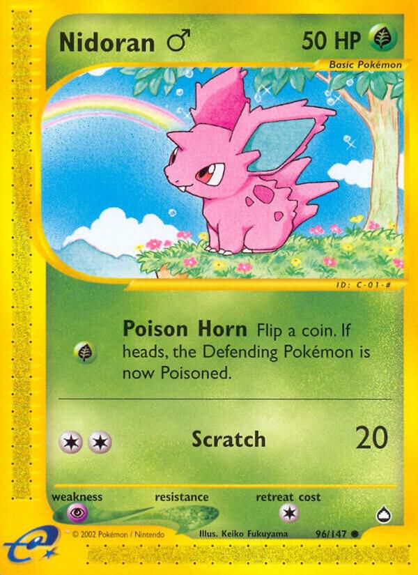 Nidoran M 096/147 card from Aquapolis