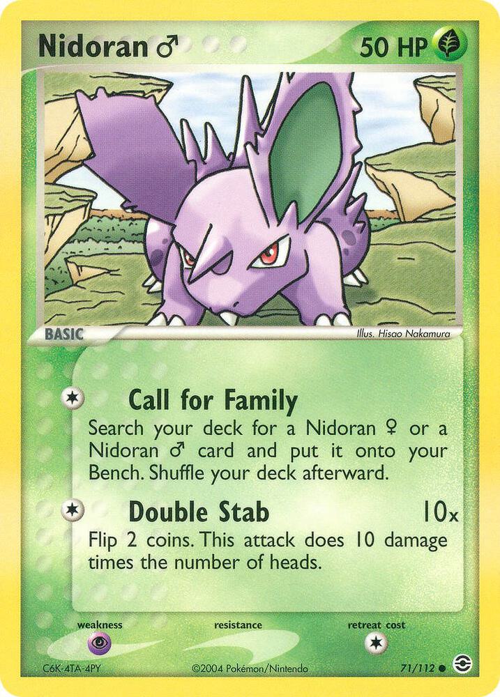 Nidoran M 71/112 card from FireRed & LeafGreen