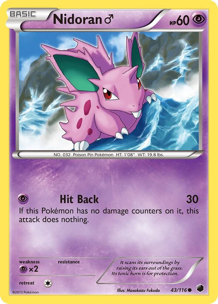 Nidoran M 43/116 card from Plasma Freeze
