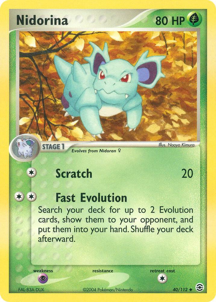 Nidorina 40/112 card from FireRed & LeafGreen