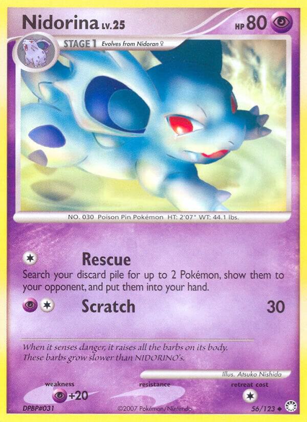 Nidorina 56/123 card from Mysterious Treasures