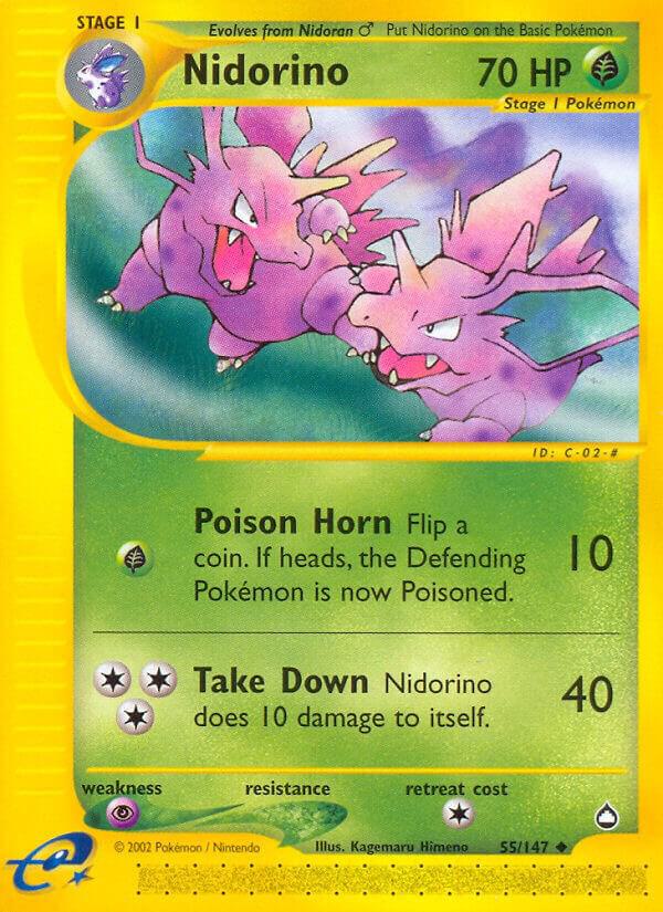 Nidorino 055/147 card from Aquapolis