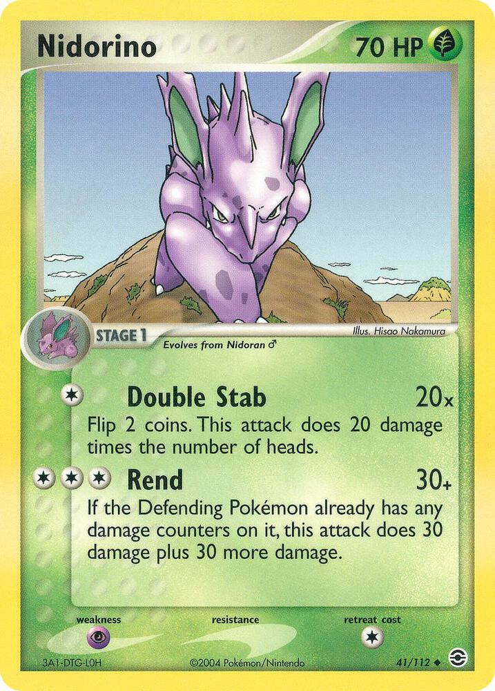 Nidorino 41/112 card from FireRed & LeafGreen