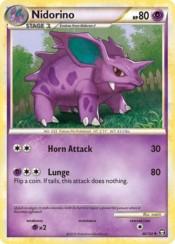 Nidorino 46/102 card from Triumphant