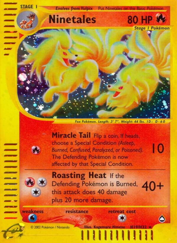 Ninetales (H19) H19/H32 card from Aquapolis