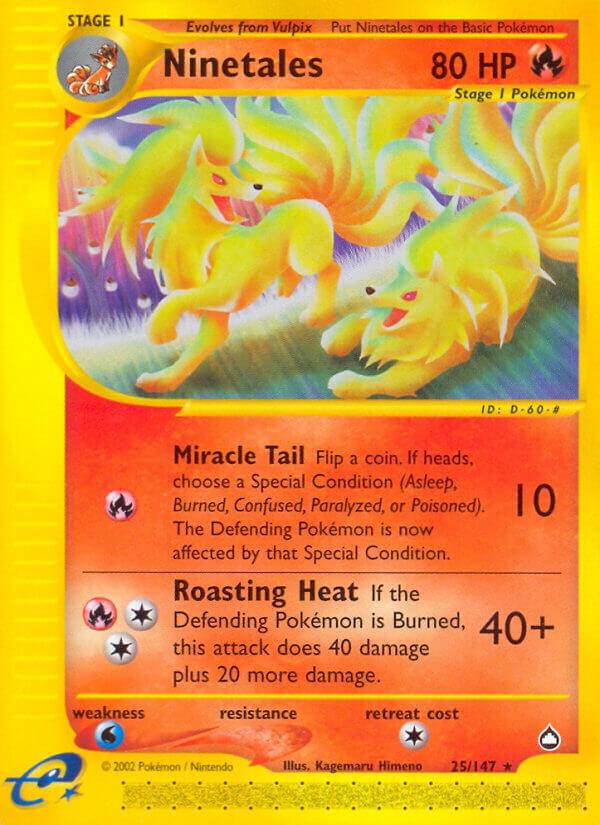 Ninetales 025/147 card from Aquapolis