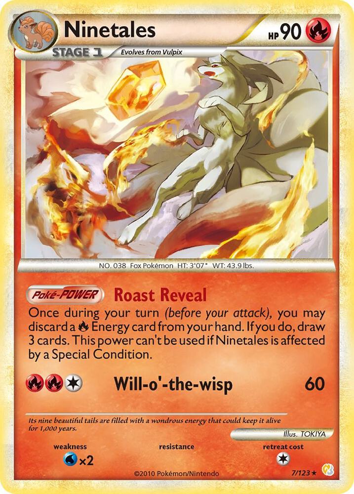Ninetales 7/123 card from HeartGold SoulSilver