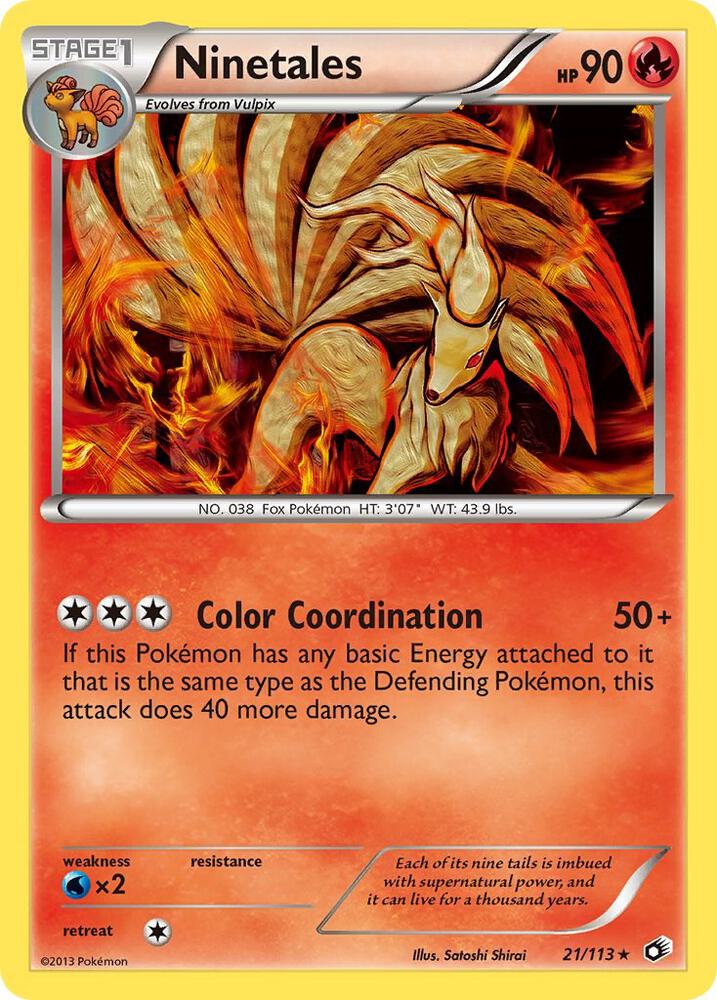 Ninetales 21/113 card from Legendary Treasures