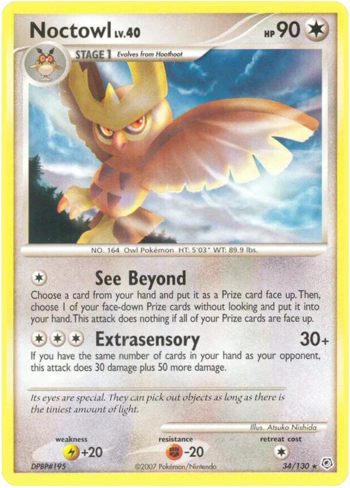 Noctowl 34/130 card from Diamond and Pearl