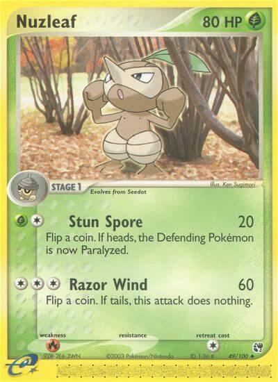 Nuzleaf 49/100 card from Sandstorm