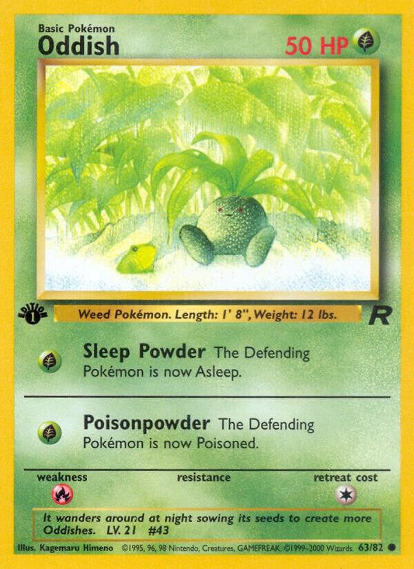 Oddish 63/82 card from Team Rocket