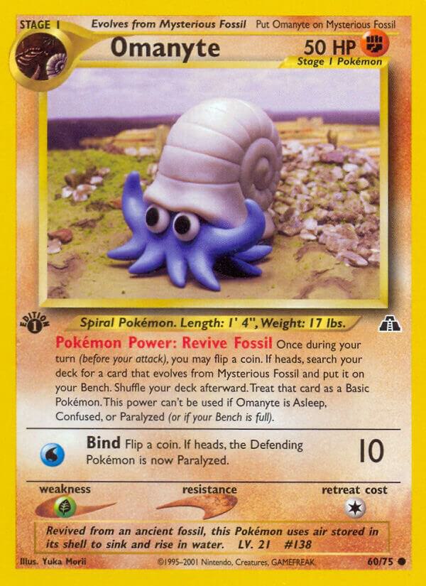 Omanyte 60/75 card from Neo Discovery