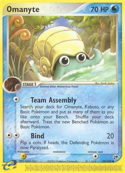 Omanyte 70/100 card from Sandstorm