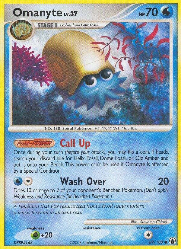 Omanyte 69/100 card from Majestic Dawn