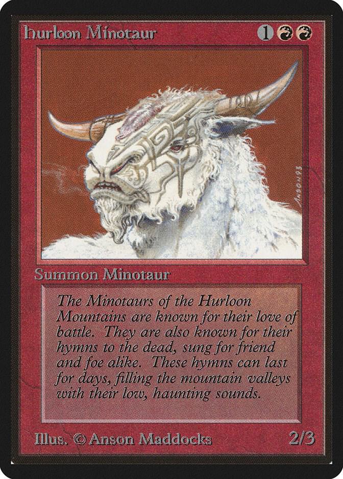 Hurloon Minotaur card from Beta Edition