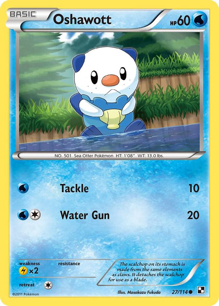 Oshawott (27) 27/114 card from Black and White
