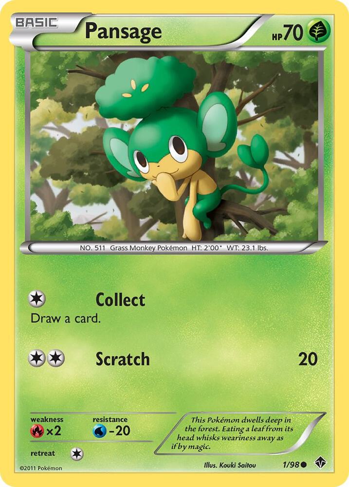Pansage 1/98 card from Emerging Powers