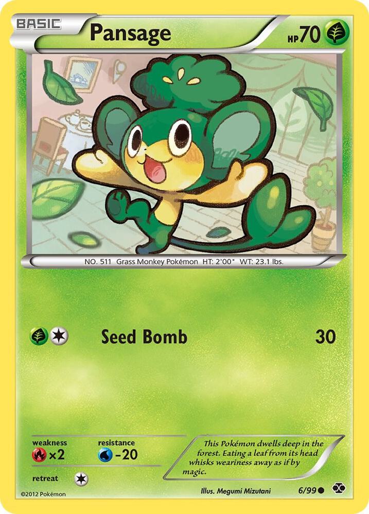 Pansage 6/99 card from Next Destinies