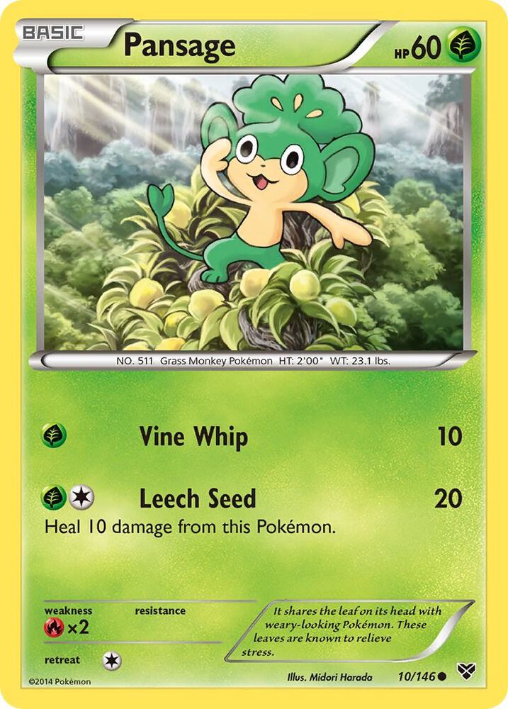 Pansage 10/146 card from XY Base Set