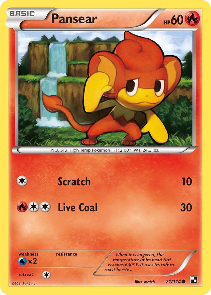Pansear 21/114 card from Black and White