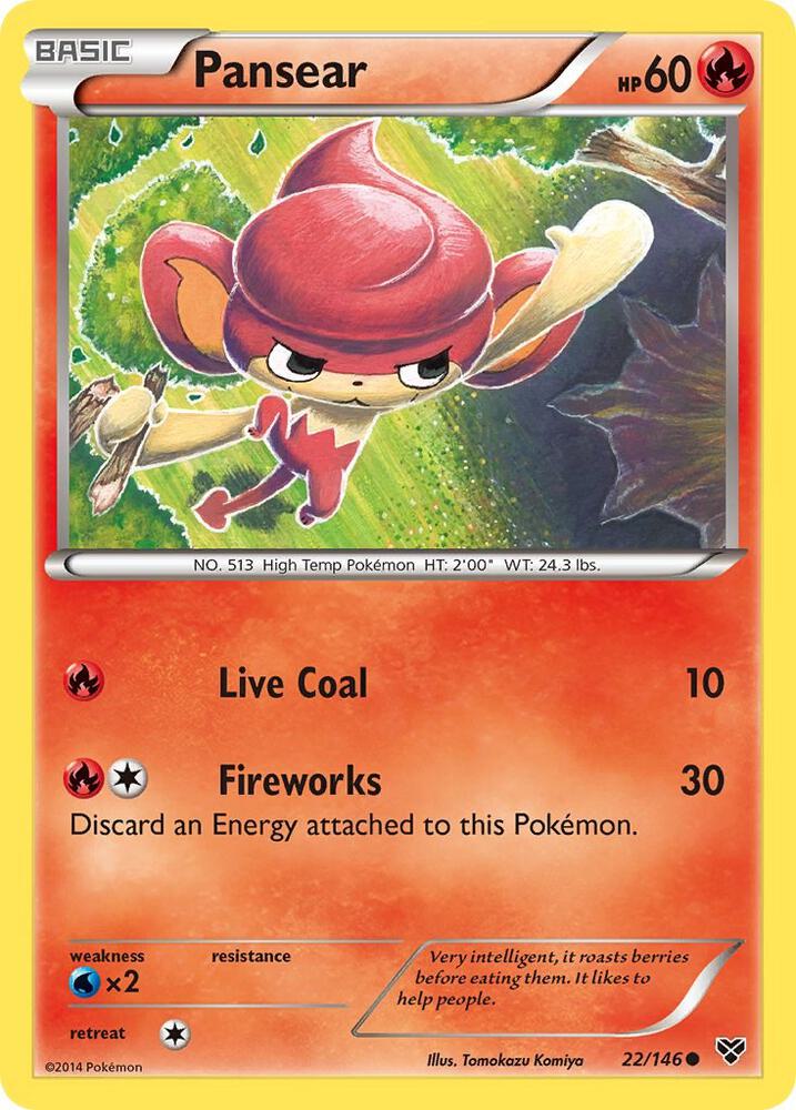 Pansear 22/146 card from XY Base Set