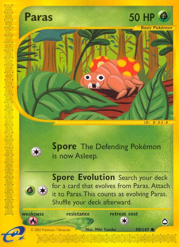 Paras 099/147 card from Aquapolis