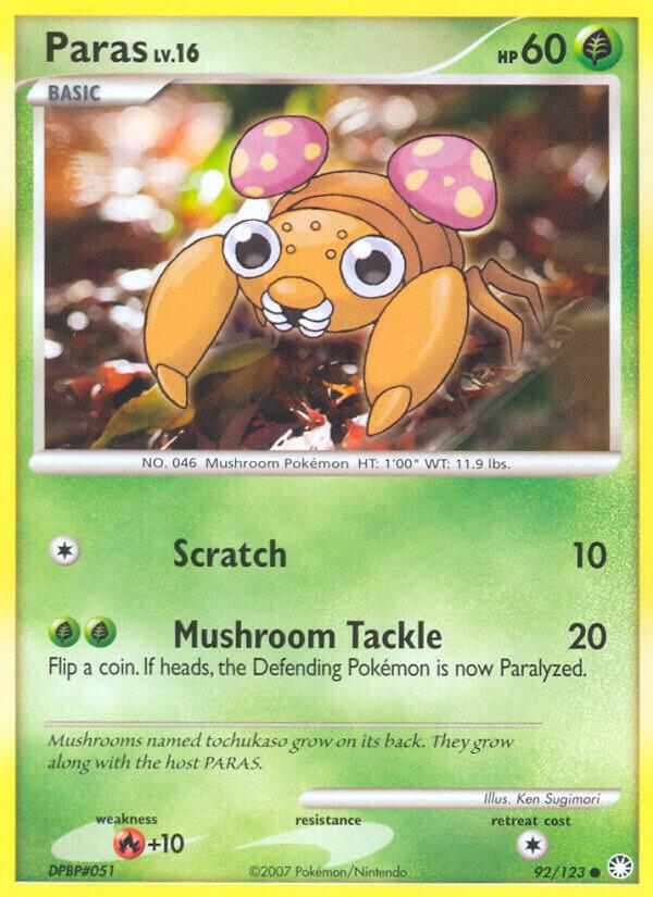 Paras 92/123 card from Mysterious Treasures