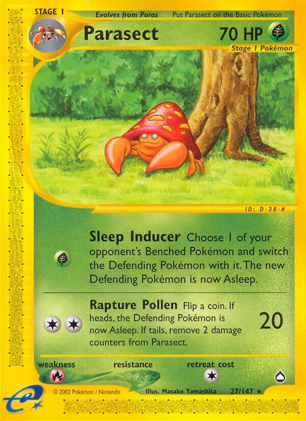 Parasect 027/147 card from Aquapolis