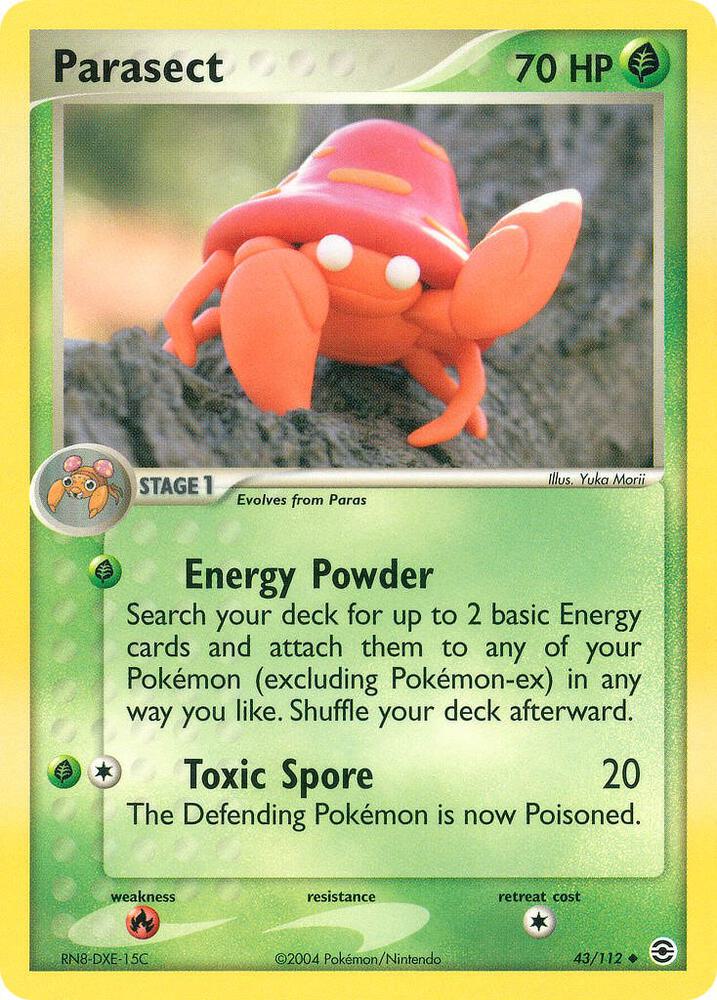Parasect 43/112 card from FireRed & LeafGreen
