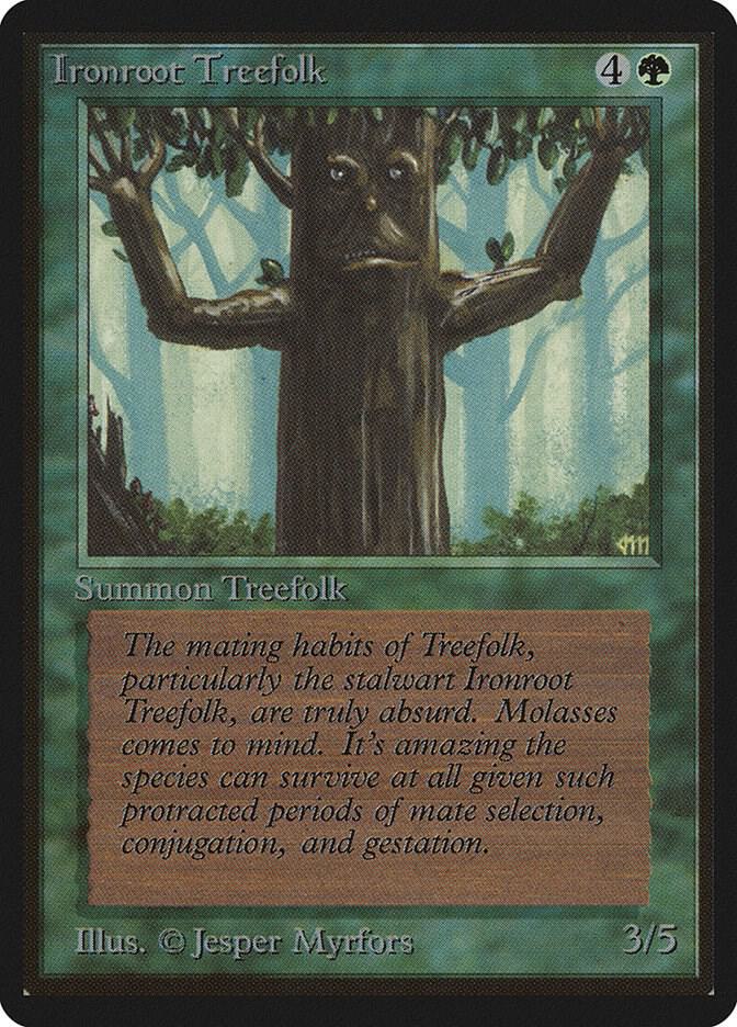 Ironroot Treefolk card from Beta Edition