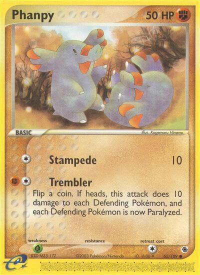 Phanpy 62/109 card from Ruby and Sapphire