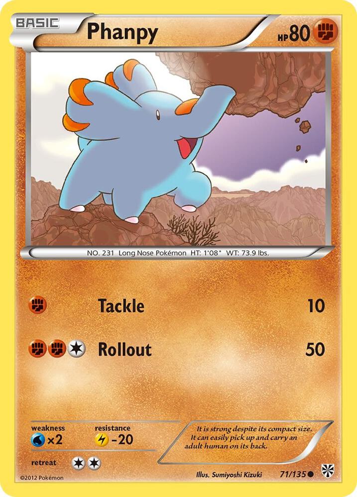 Phanpy 71/135 card from Plasma Storm