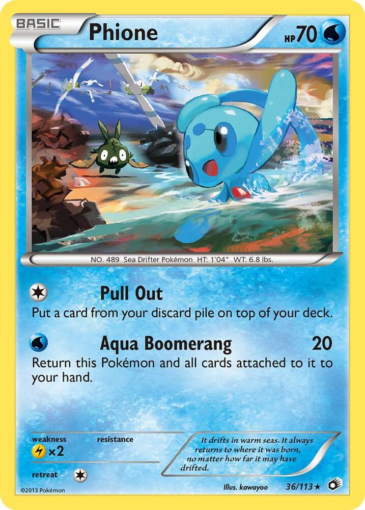 Phione 36/113 card from Legendary Treasures