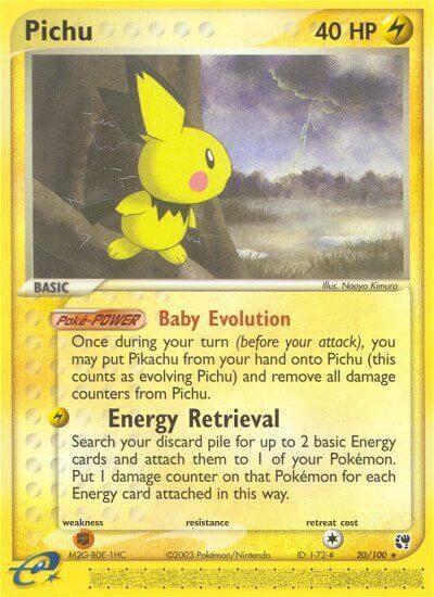 Pichu 20/100 card from Sandstorm