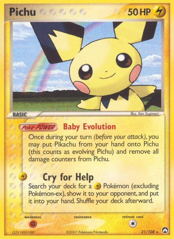 Pichu 21/108 card from Power Keepers