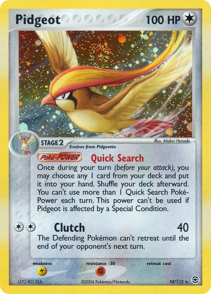 Pidgeot 10/112 card from FireRed & LeafGreen