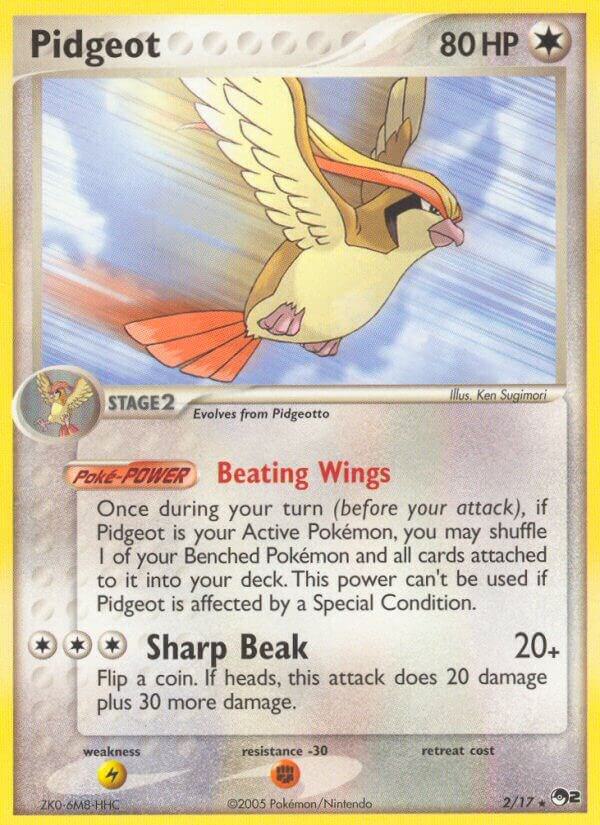 Pidgeot 002/017 card from POP Series 2