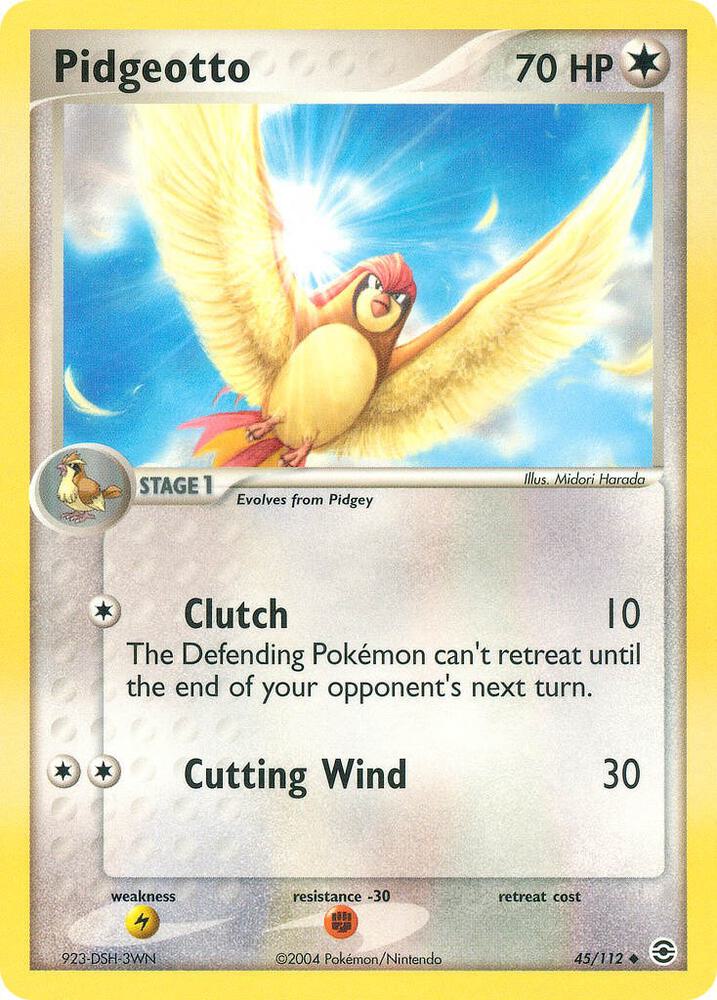 Pidgeotto 45/112 card from FireRed & LeafGreen