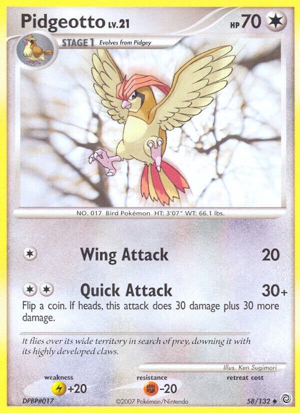 Pidgeotto 58/132 card from Secret Wonders