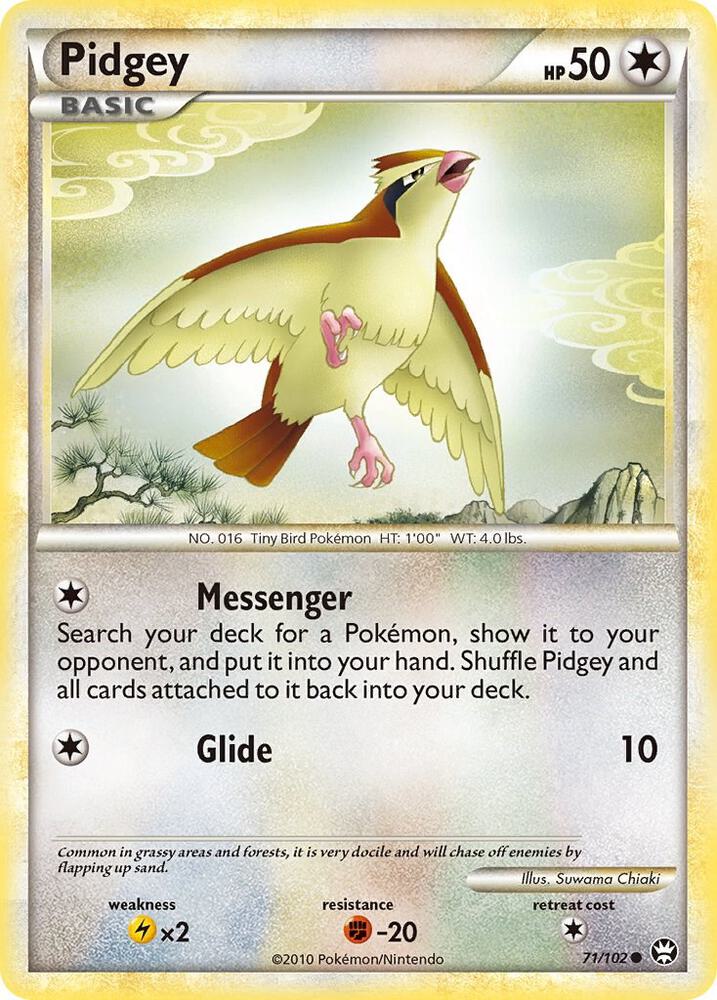 Pidgey 71/102 card from Triumphant