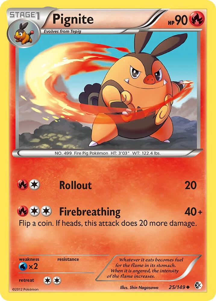 Pignite 25/149 card from Boundaries Crossed