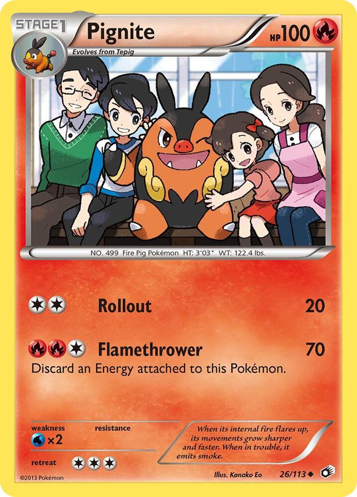Pignite 26/113 card from Legendary Treasures